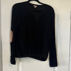 Lily White Black Long Sleeve Sweatshirt with Tan Patch